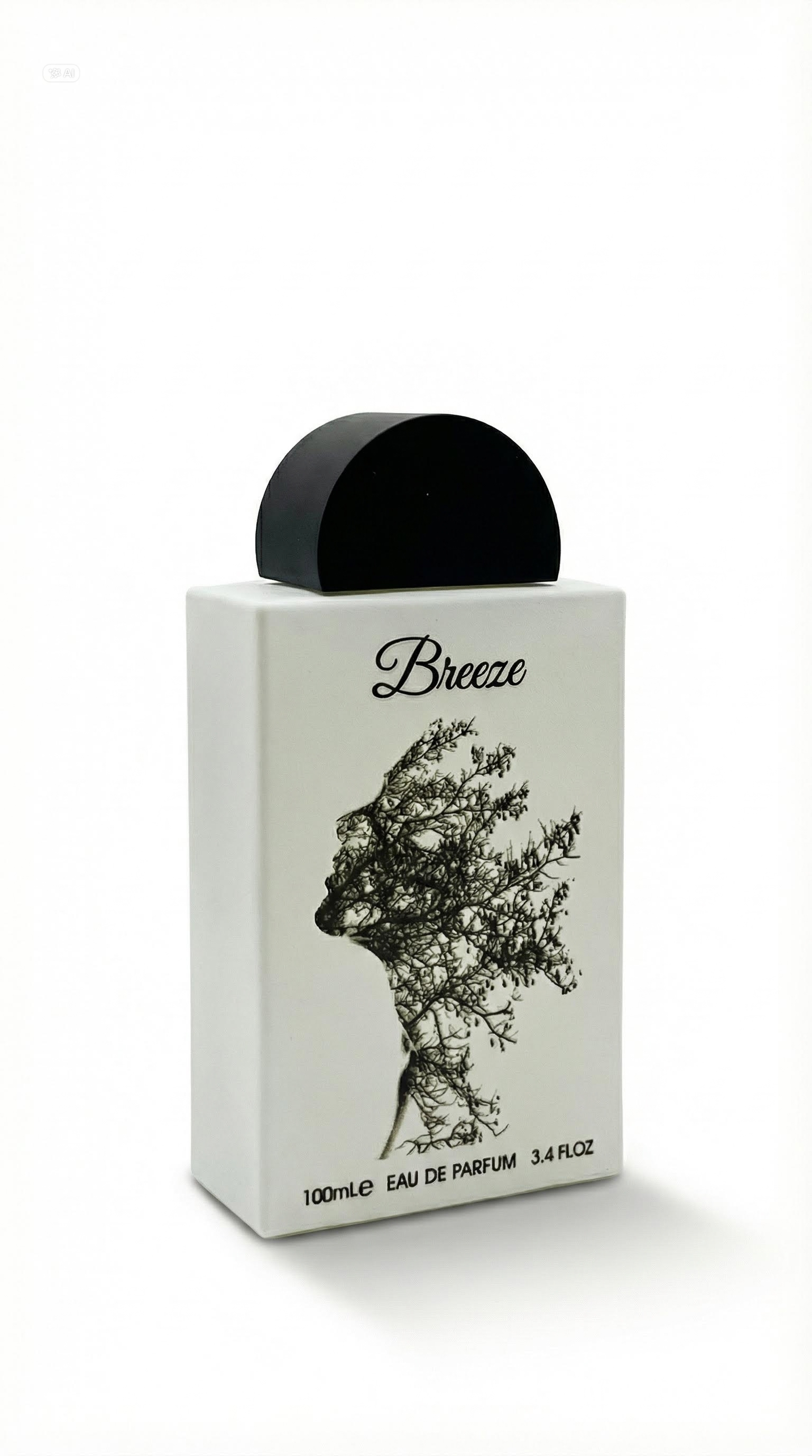 White Breeze eau de parfum with silhouette tree artwork